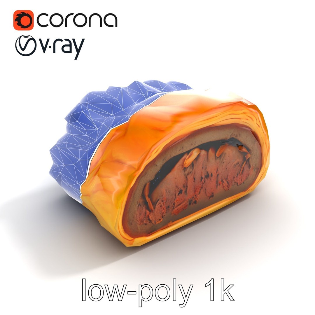 Beef Wellington 3D Model – Low Poly Culinary Asset, FBX & PBR Textures - View 12