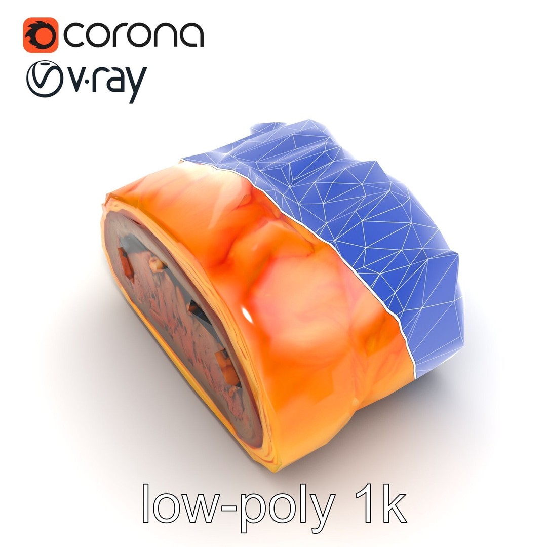 Beef Wellington 3D Model – Low Poly Culinary Asset, FBX & PBR Textures - View 15