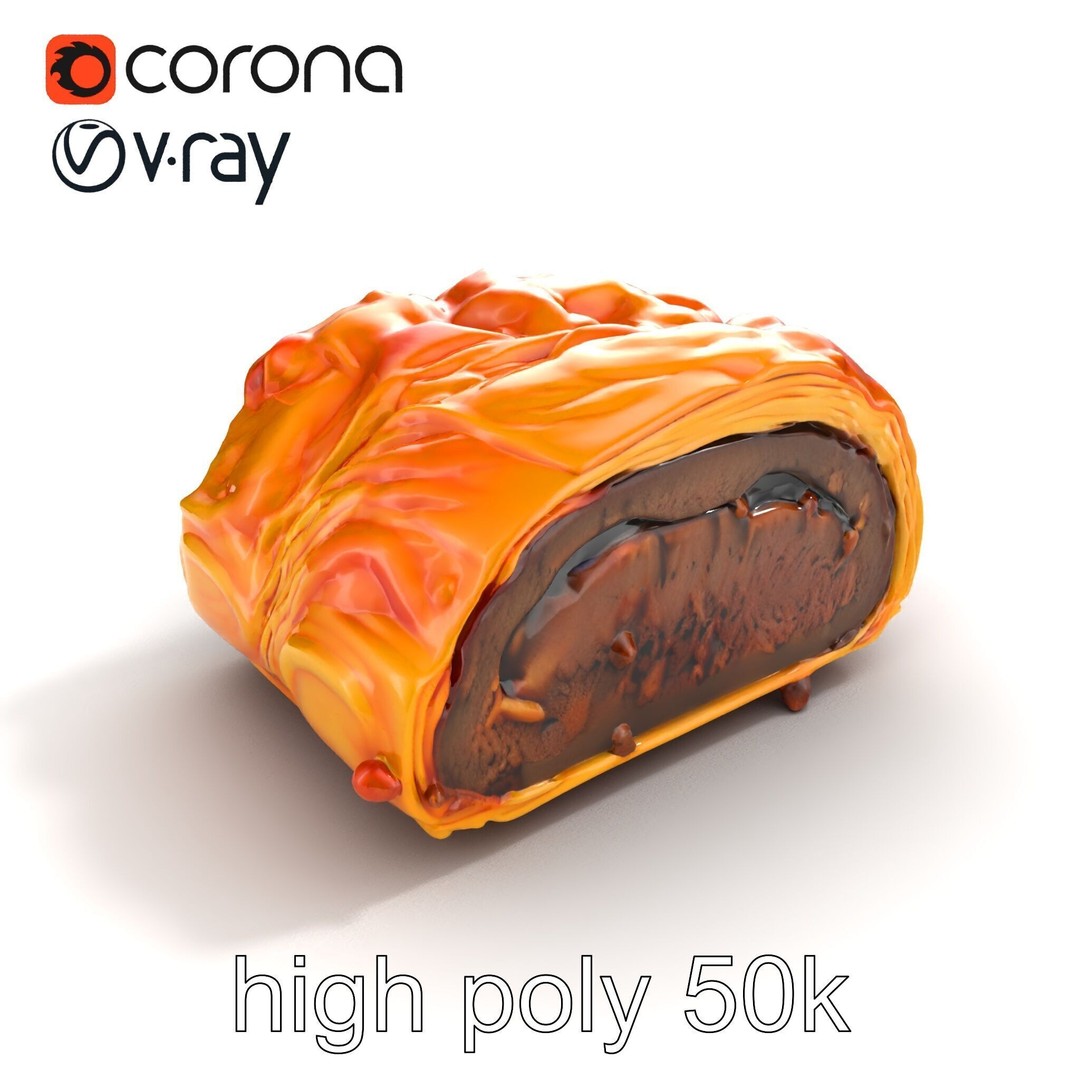 Beef Wellington 3D Model – Low Poly Culinary Asset, FBX & PBR Textures - View 16