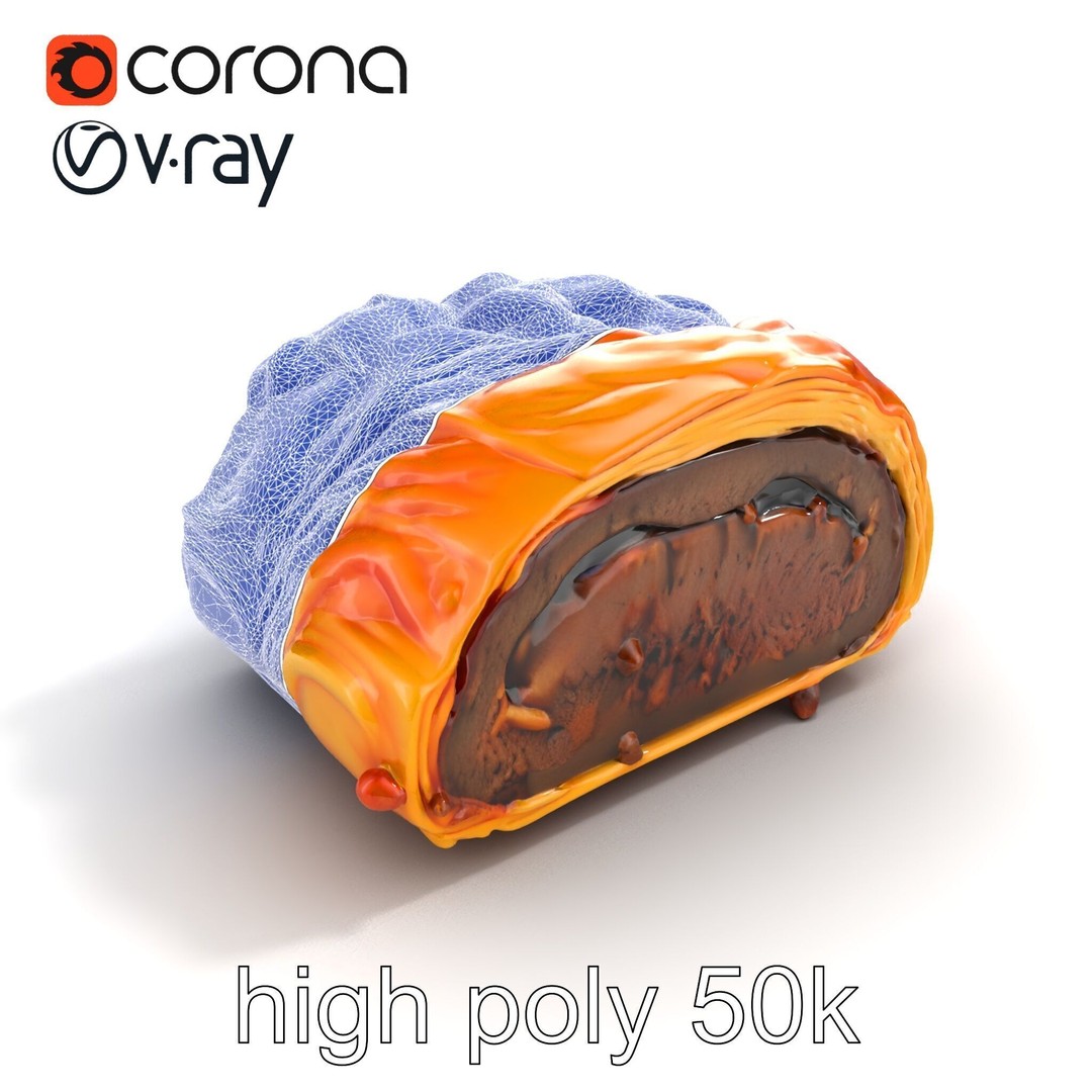 Beef Wellington 3D Model – Low Poly Culinary Asset, FBX & PBR Textures - View 17