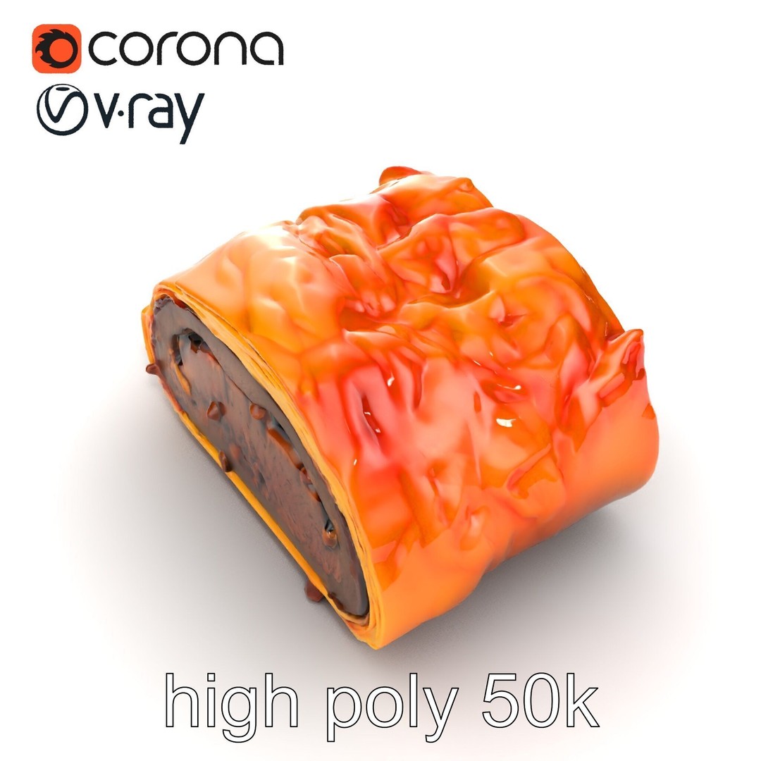 Beef Wellington 3D Model – Low Poly Culinary Asset, FBX & PBR Textures - View 21