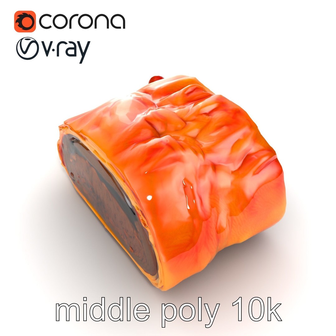 Beef Wellington 3D Model – Low Poly Culinary Asset, FBX & PBR Textures - View 22