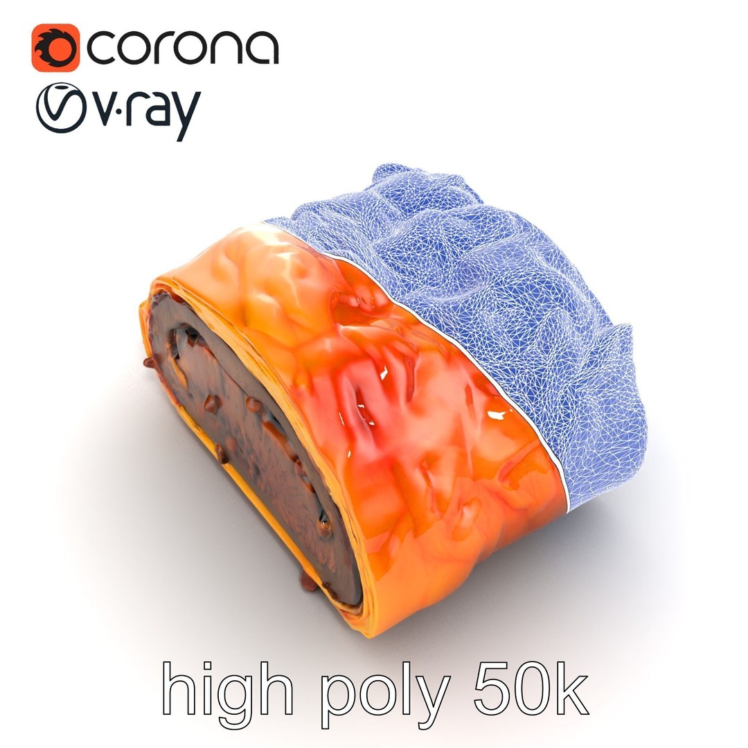 Beef Wellington 3D Model – Low Poly Culinary Asset, FBX & PBR Textures - View 27