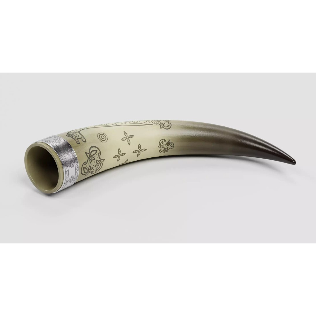 Viking Horn 3D Model – Ornate Norse Drinking Vessel, PBR Textures - View 5