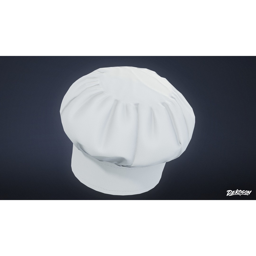 Chef Hat 3D Model – Low Poly PBR Asset, FBX for Games