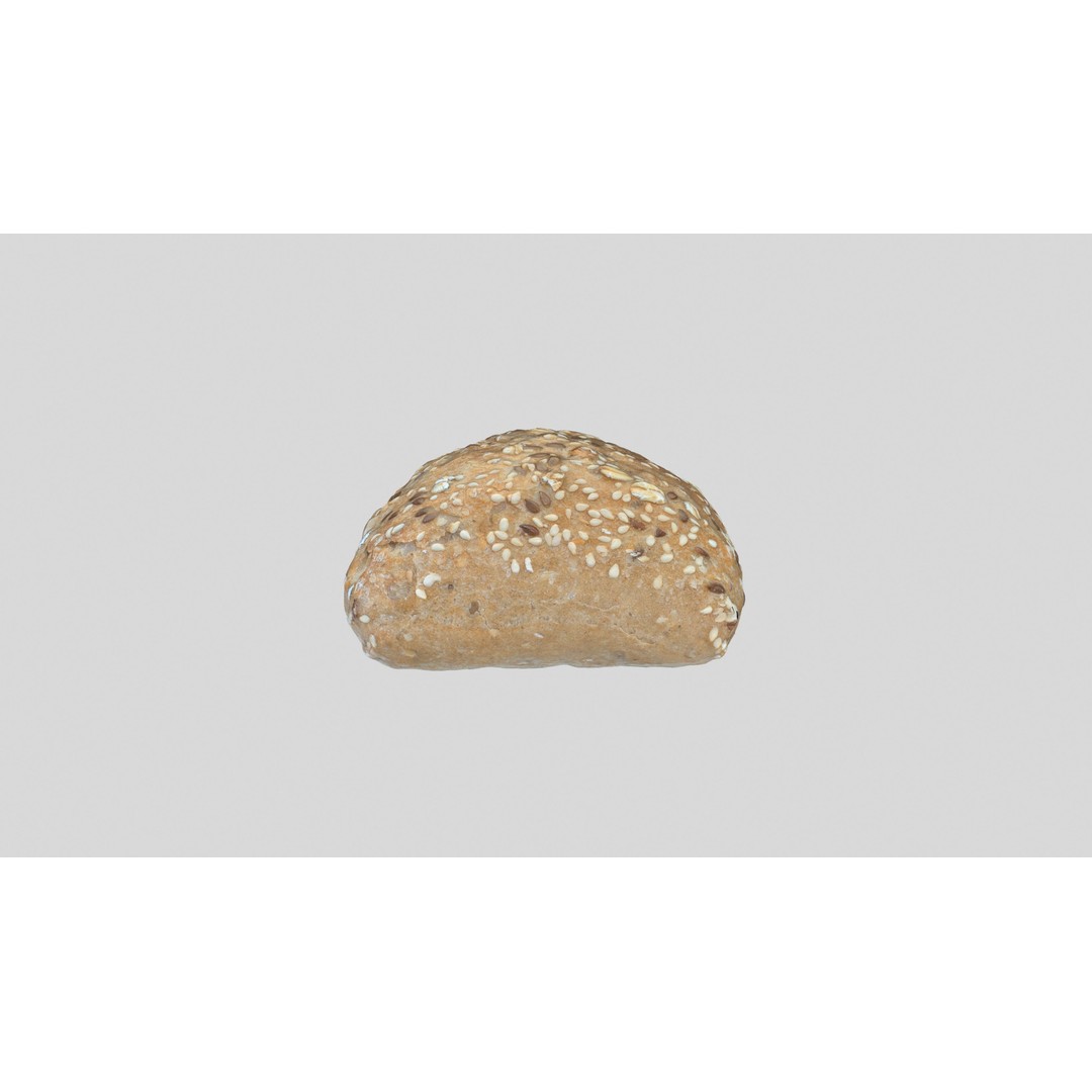 Multigrain Bread 3D Model – Low Poly PBR Asset, FBX & OBJ Formats - View 10
