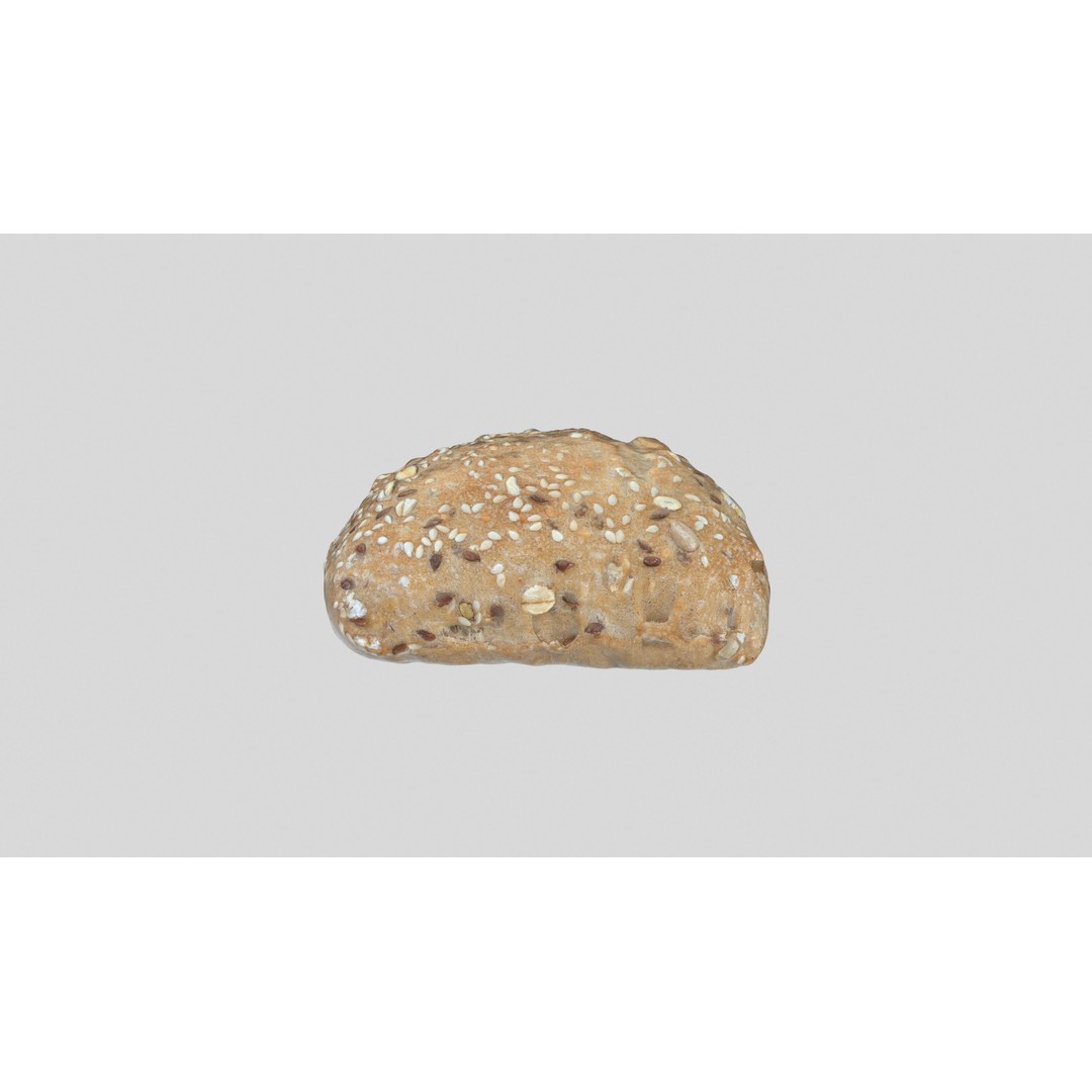 Multigrain Bread 3D Model – Low Poly PBR Asset, FBX & OBJ Formats - View 11