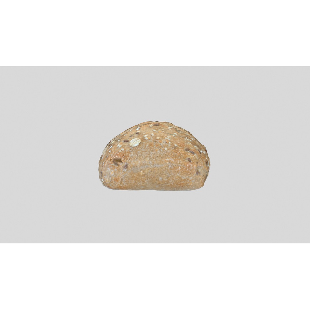 Multigrain Bread 3D Model – Low Poly PBR Asset, FBX & OBJ Formats - View 12