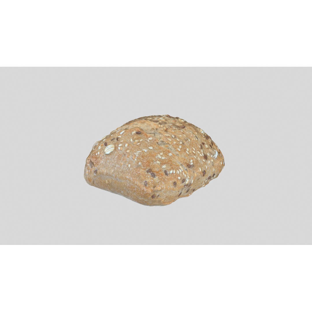 Multigrain Bread 3D Model – Low Poly PBR Asset, FBX & OBJ Formats - View 13