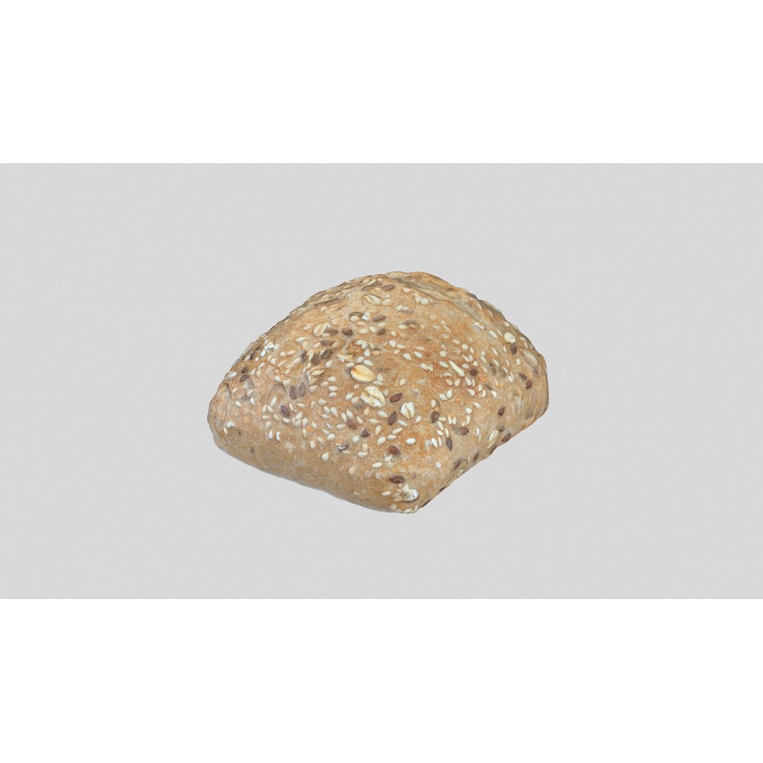 Multigrain Bread 3D Model – Low Poly PBR Asset, FBX & OBJ Formats - View 3