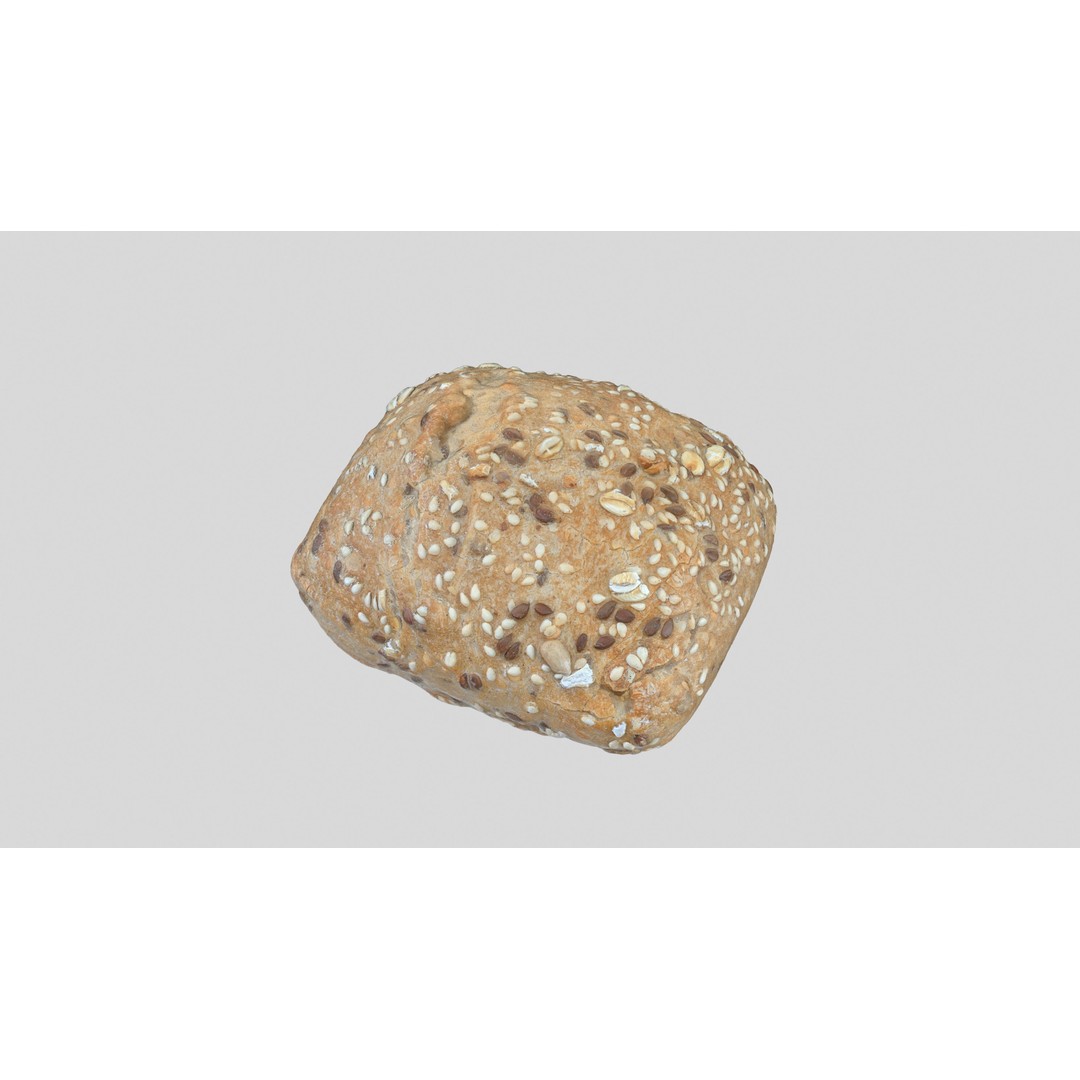 Multigrain Bread 3D Model – Low Poly PBR Asset, FBX & OBJ Formats - View 5