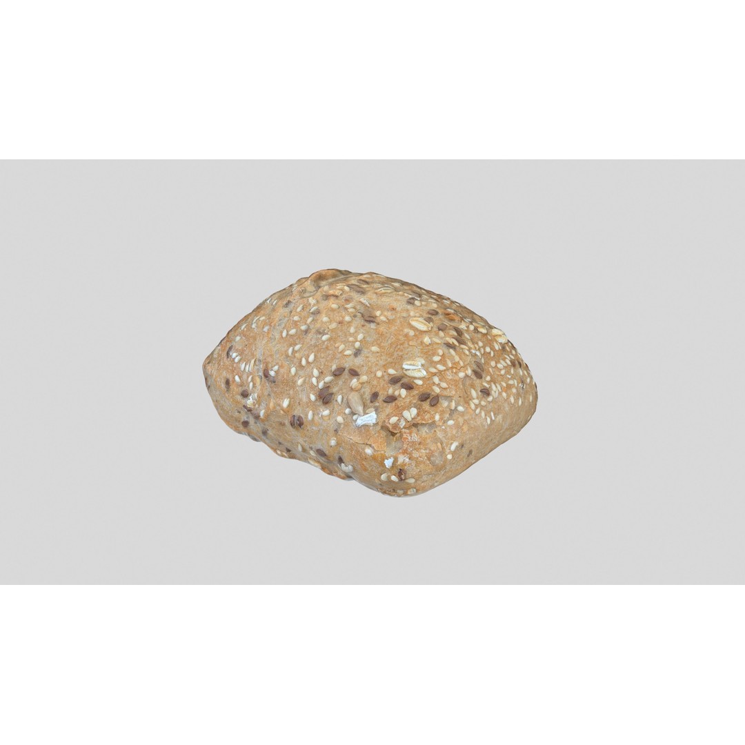 Multigrain Bread 3D Model – Low Poly PBR Asset, FBX & OBJ Formats - View 6