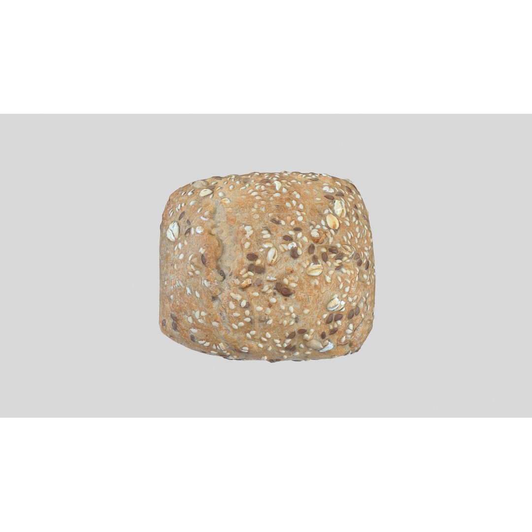 Multigrain Bread 3D Model – Low Poly PBR Asset, FBX & OBJ Formats - View 7