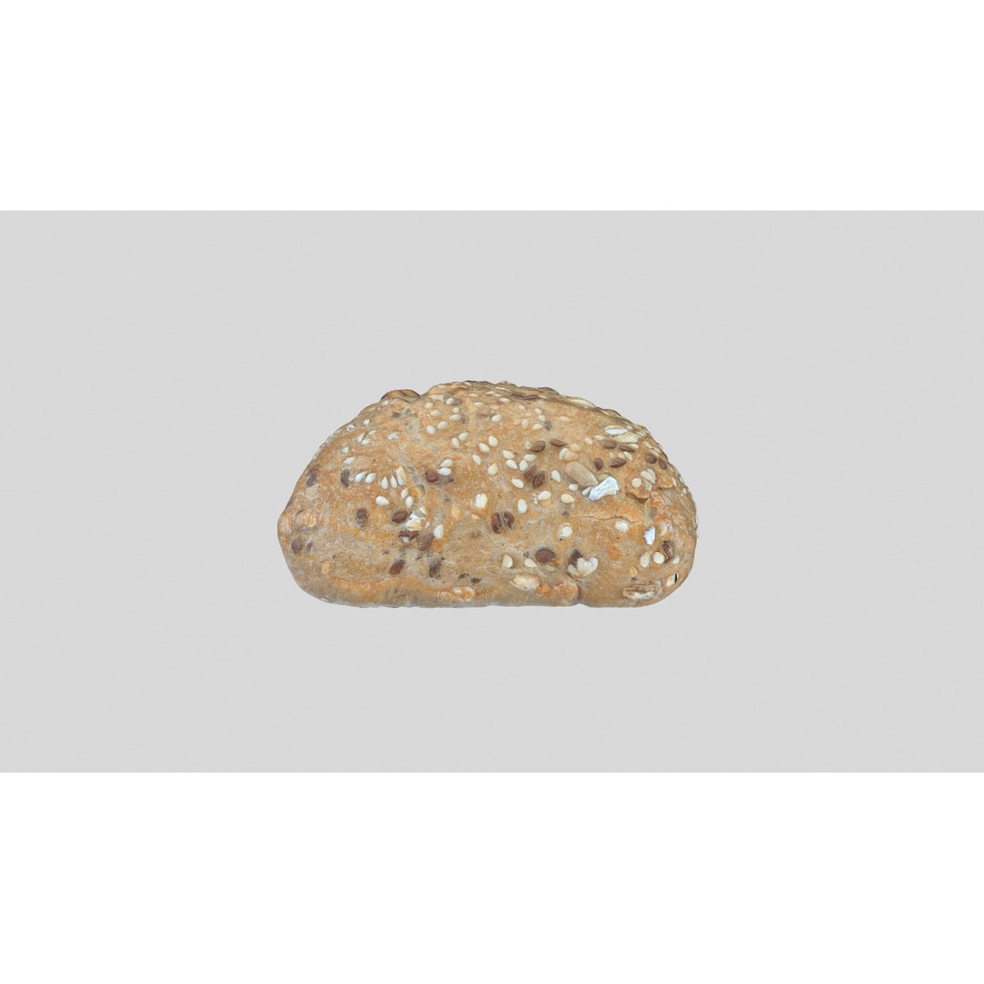 Multigrain Bread 3D Model – Low Poly PBR Asset, FBX & OBJ Formats - View 9