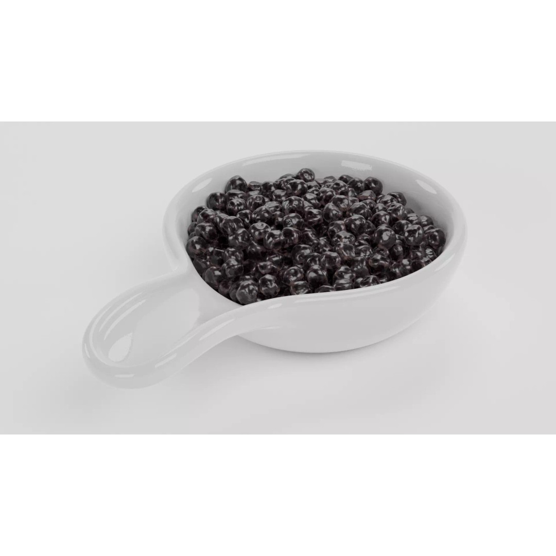 Black Caviar 3D Model – Realistic Food Asset with Spoon, Blender - View 5