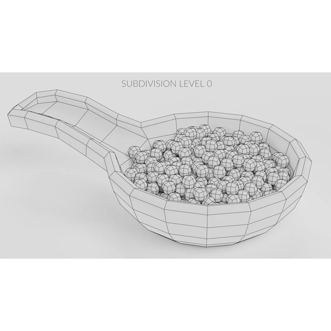 Black Caviar 3D Model – Realistic Food Asset with Spoon, Blender - View 9