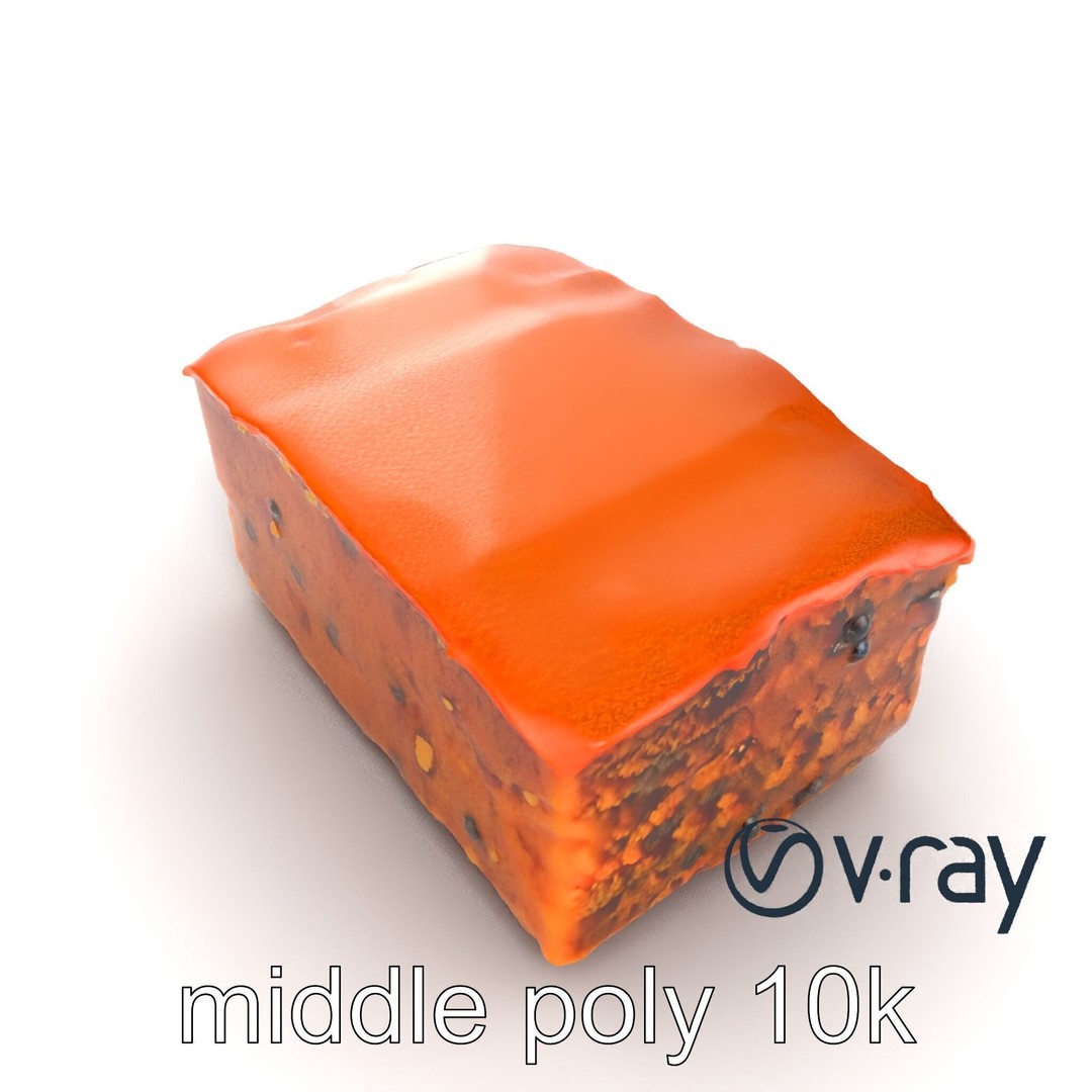 Spiced Rum Cake 3D Model – Low Poly PBR Asset for Games and Animation - View 10