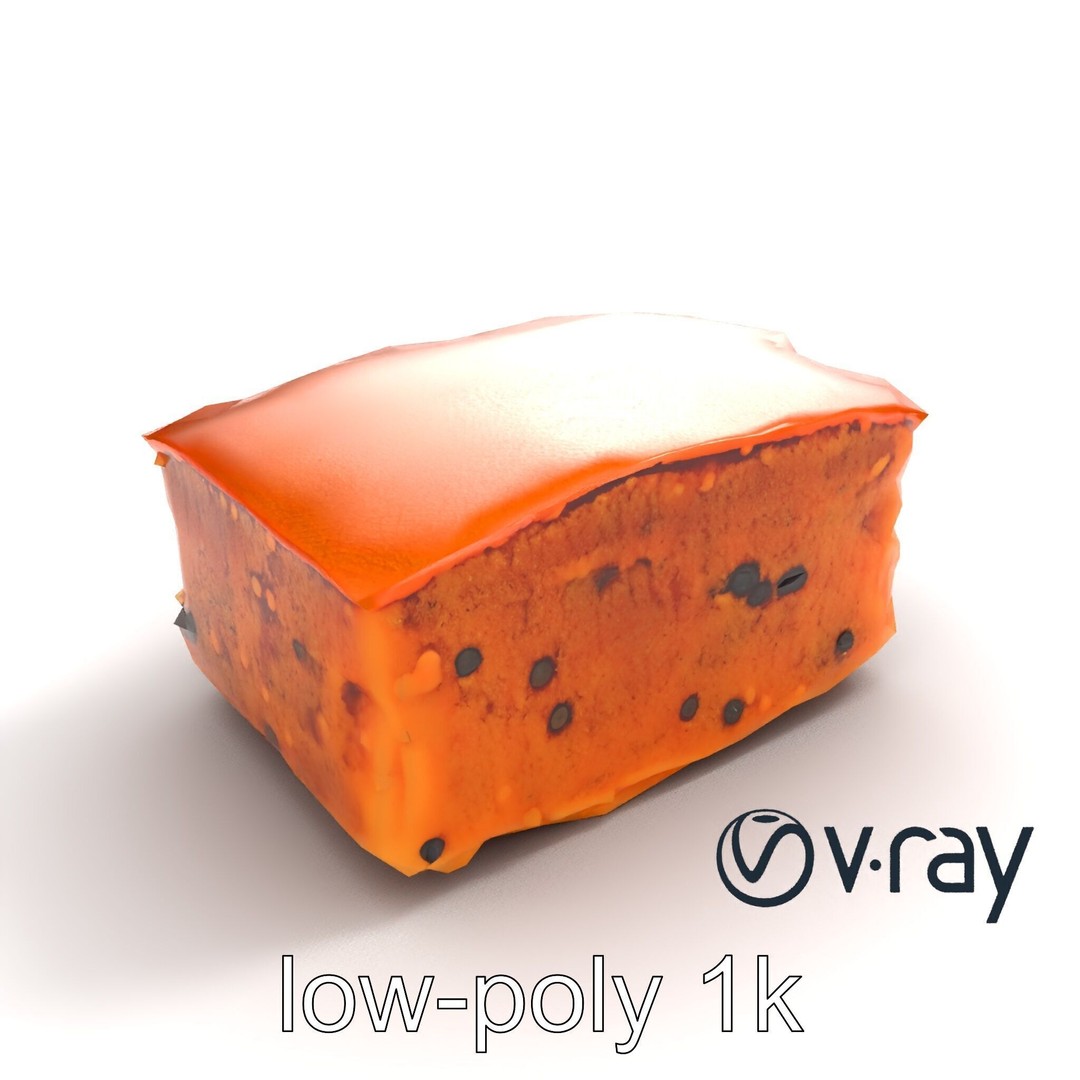 Spiced Rum Cake 3D Model – Low Poly PBR Asset for Games and Animation - View 11