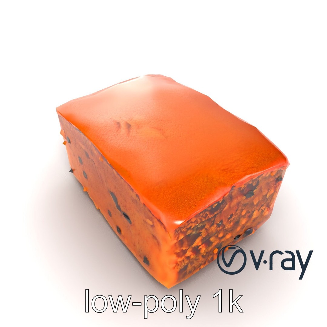Spiced Rum Cake 3D Model – Low Poly PBR Asset for Games and Animation - View 14