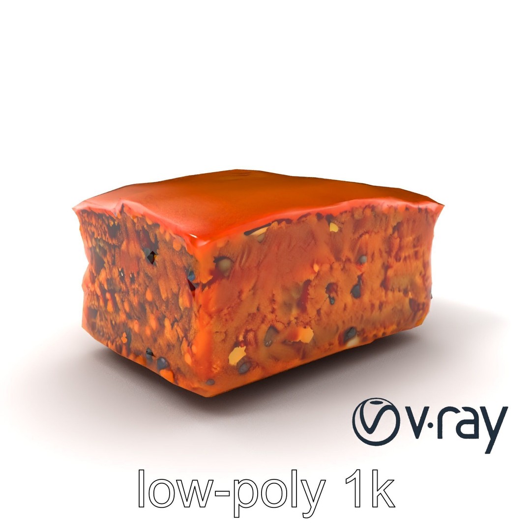 Spiced Rum Cake 3D Model – Low Poly PBR Asset for Games and Animation - View 3