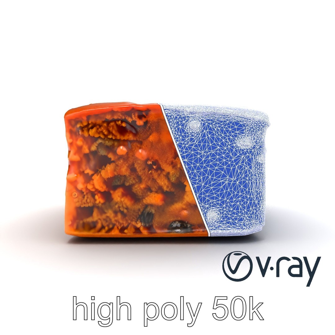 Spiced Rum Cake 3D Model – Low Poly PBR Asset for Games and Animation - View 30