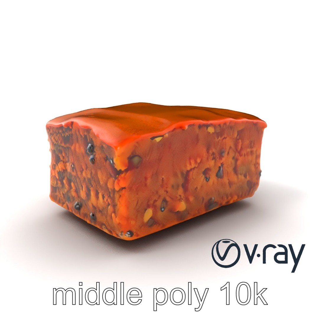 Spiced Rum Cake 3D Model – Low Poly PBR Asset for Games and Animation - View 4
