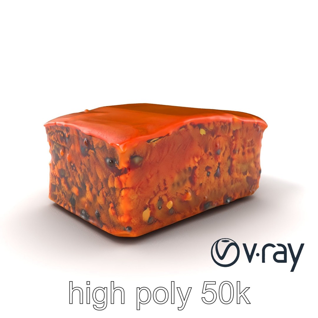 Spiced Rum Cake 3D Model – Low Poly PBR Asset for Games and Animation - View 6