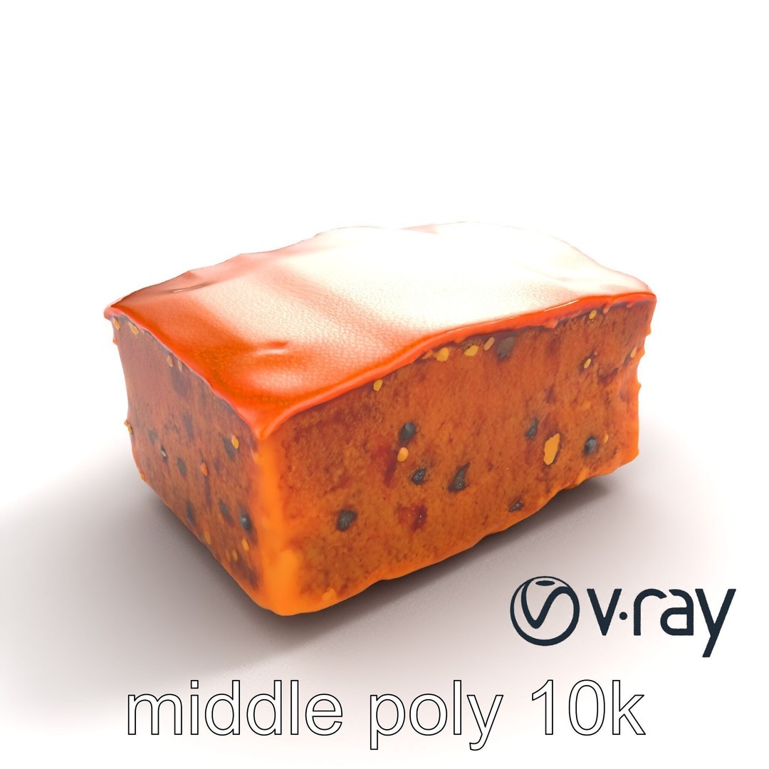 Spiced Rum Cake 3D Model – Low Poly PBR Asset for Games and Animation - View 7