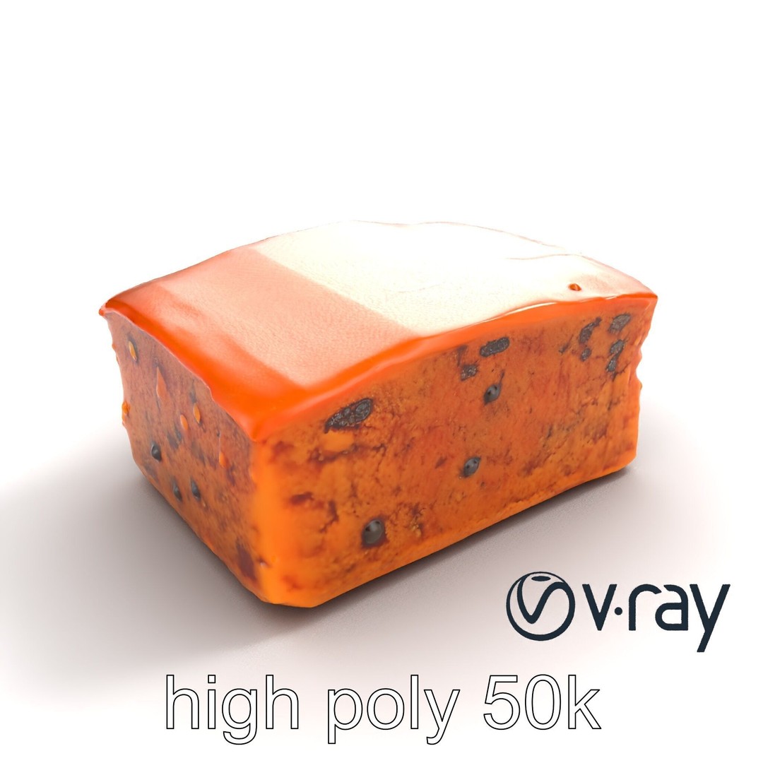 Spiced Rum Cake 3D Model – Low Poly PBR Asset for Games and Animation - View 9
