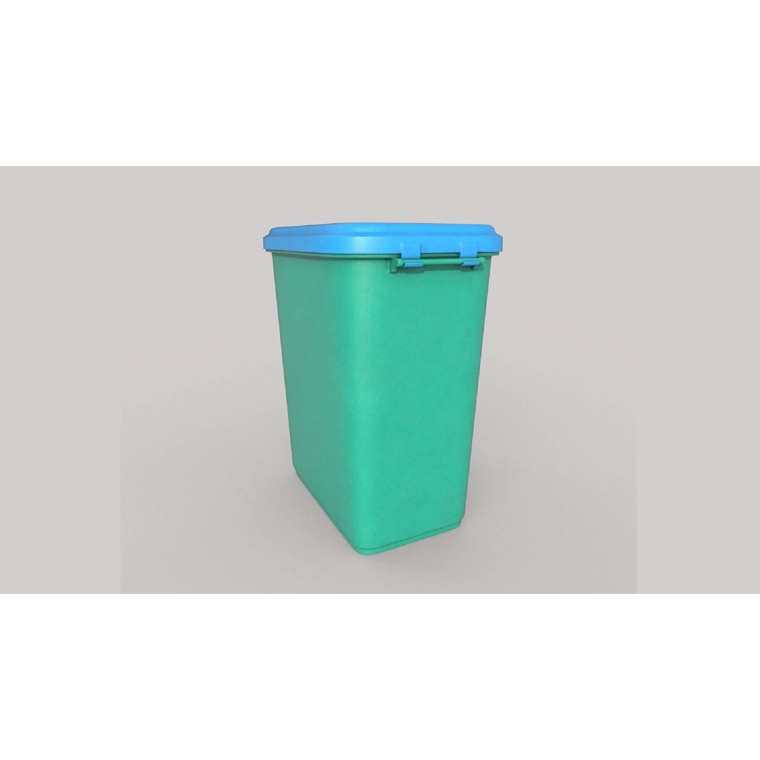 Food Container 3D Model – High-Quality PBR Kitchenware, FBX, OBJ - View 3