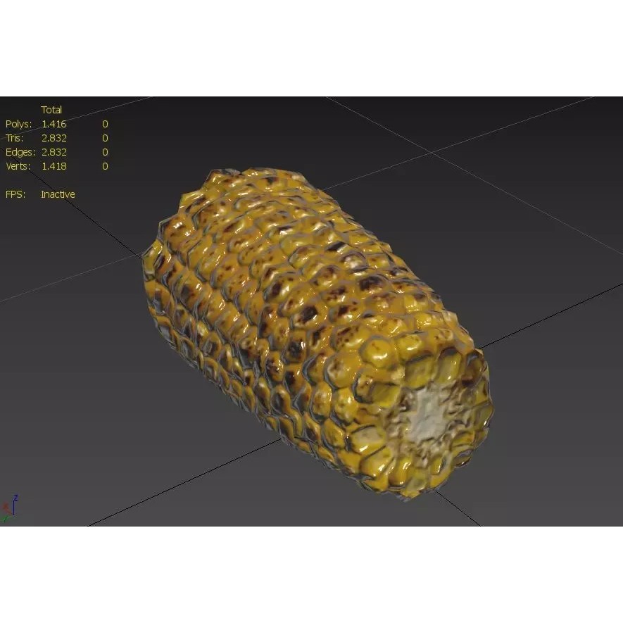 Corn 3D Model – Low Poly Game Asset with PBR Textures, FBX - View 4