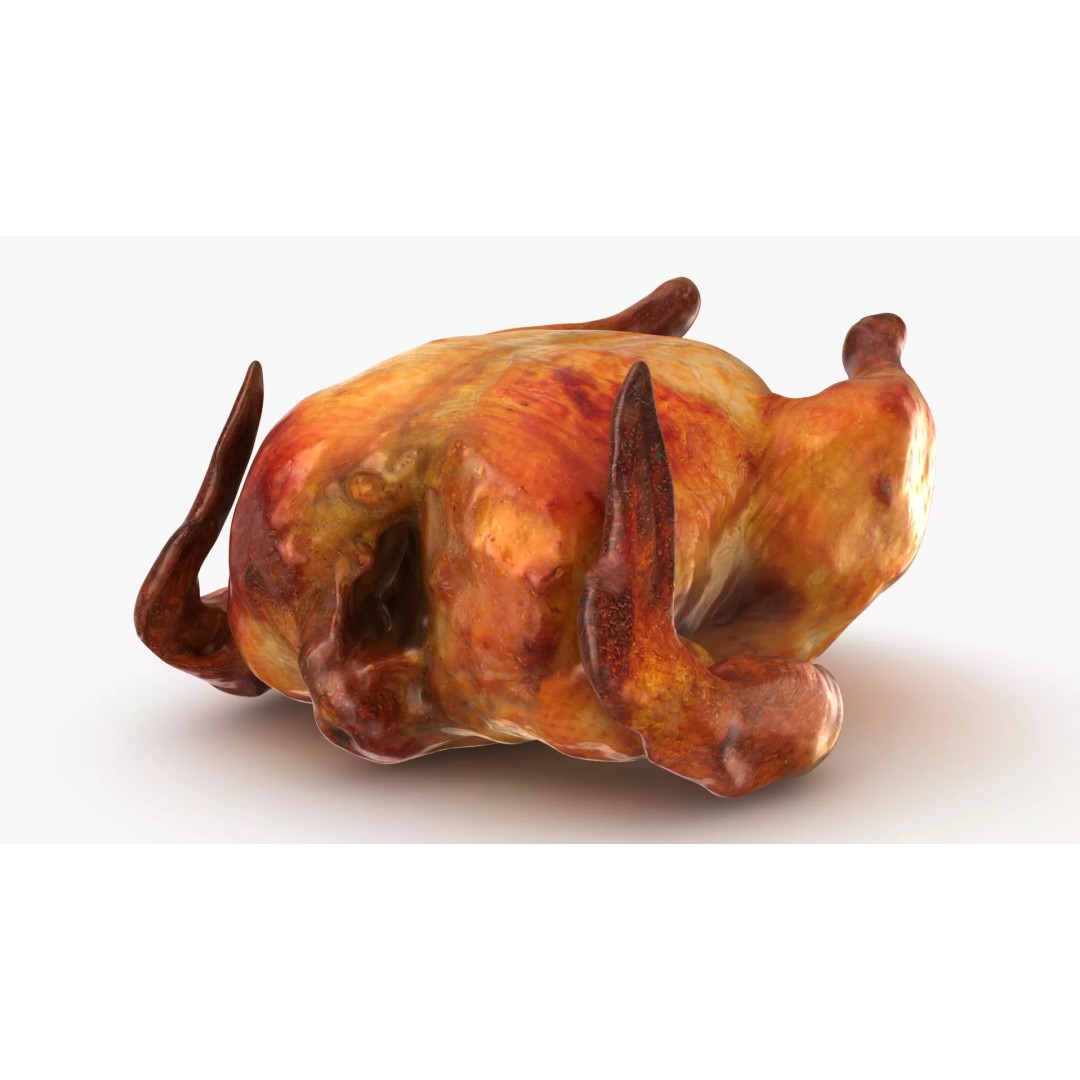 Roast Chicken 3D Model – Low Poly PBR Game Asset, FBX - View 14