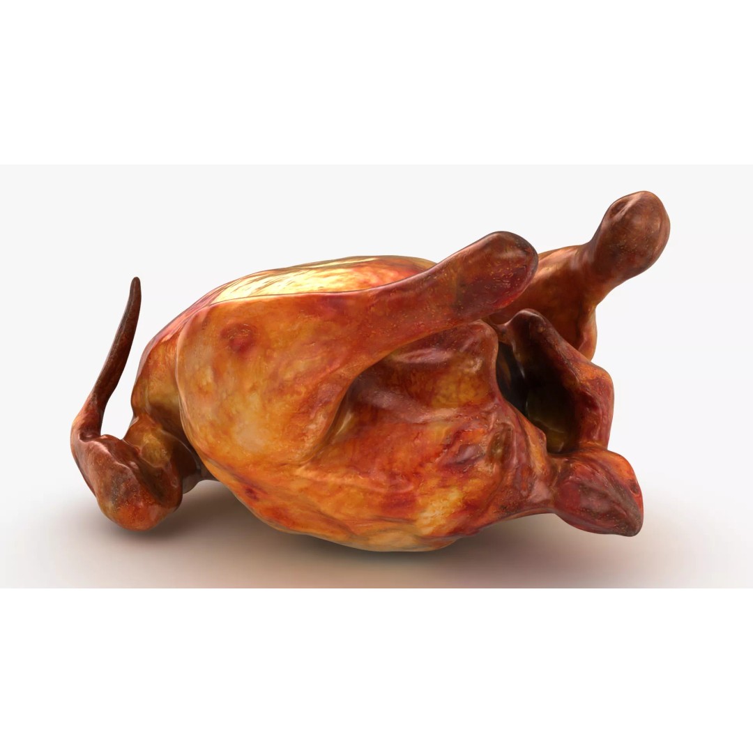 Roast Chicken 3D Model – Low Poly PBR Game Asset, FBX - View 15