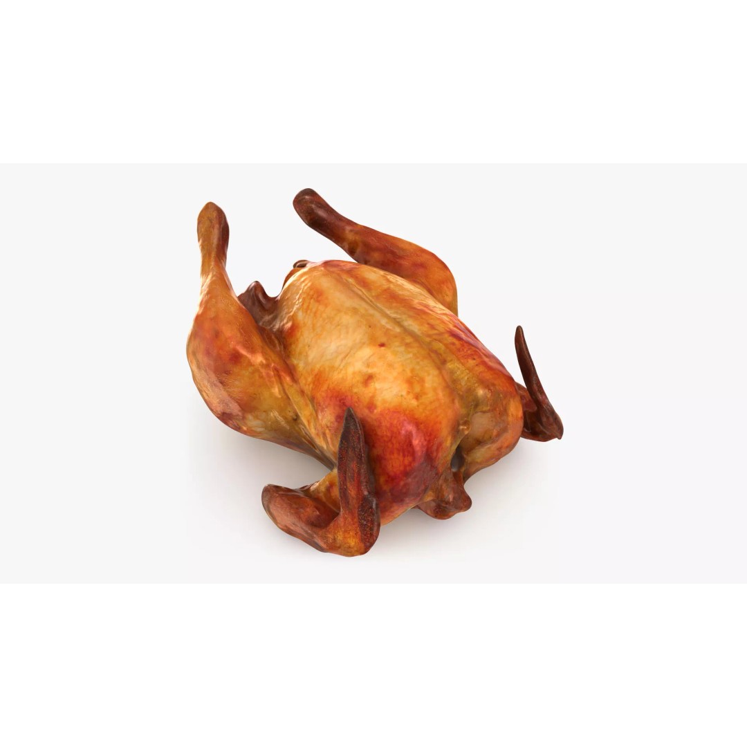 Roast Chicken 3D Model – Low Poly PBR Game Asset, FBX - View 2