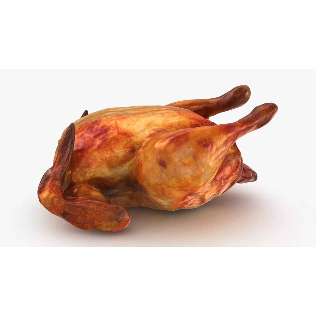 Roast Chicken 3D Model – Low Poly PBR Game Asset, FBX - View 6