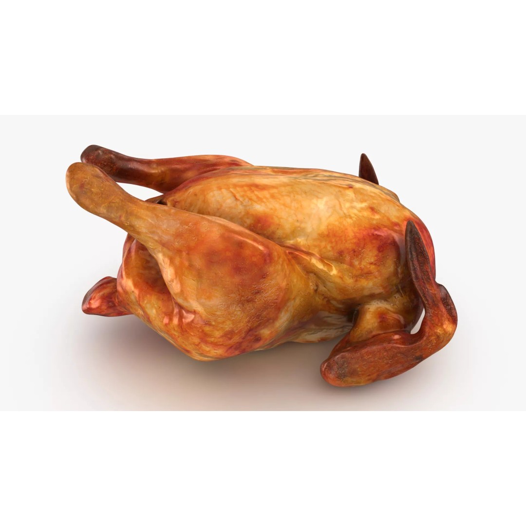 Roast Chicken 3D Model – Low Poly PBR Game Asset, FBX - View 9