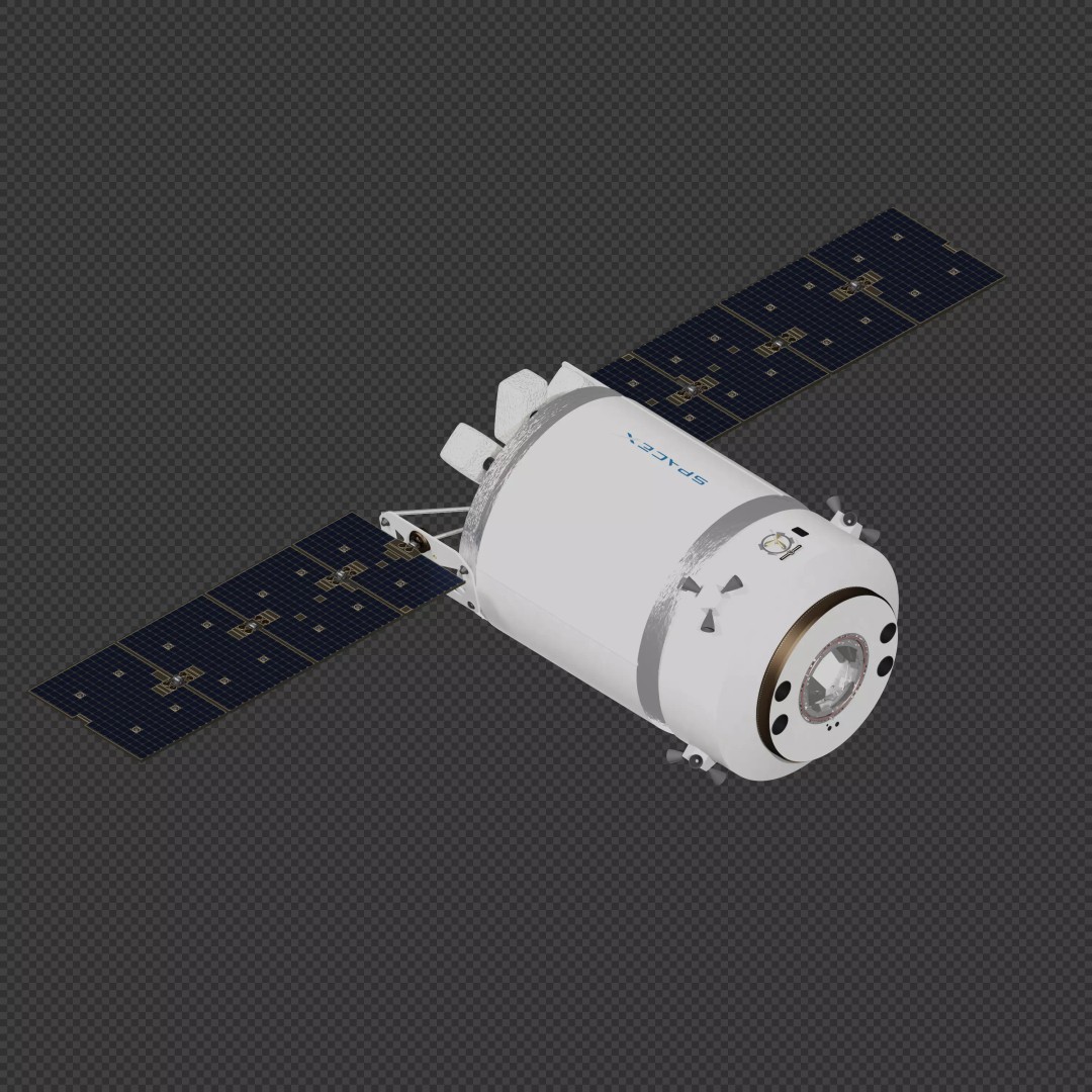 SpaceX Dragon XL 3D Model – High-Poly Spacecraft for Animation, Blender - View 2