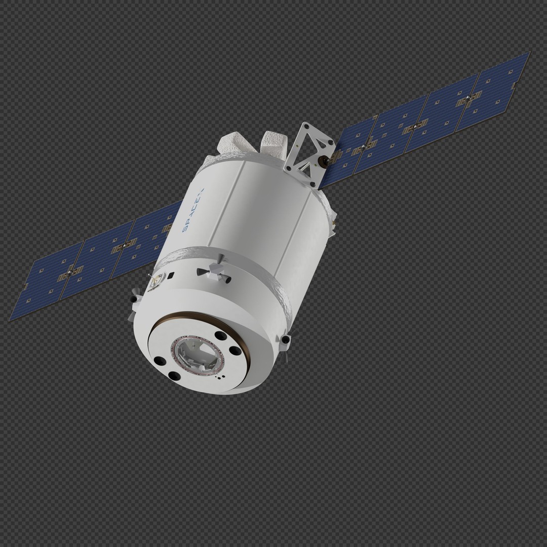 SpaceX Dragon XL 3D Model – High-Poly Spacecraft for Animation, Blender - View 4