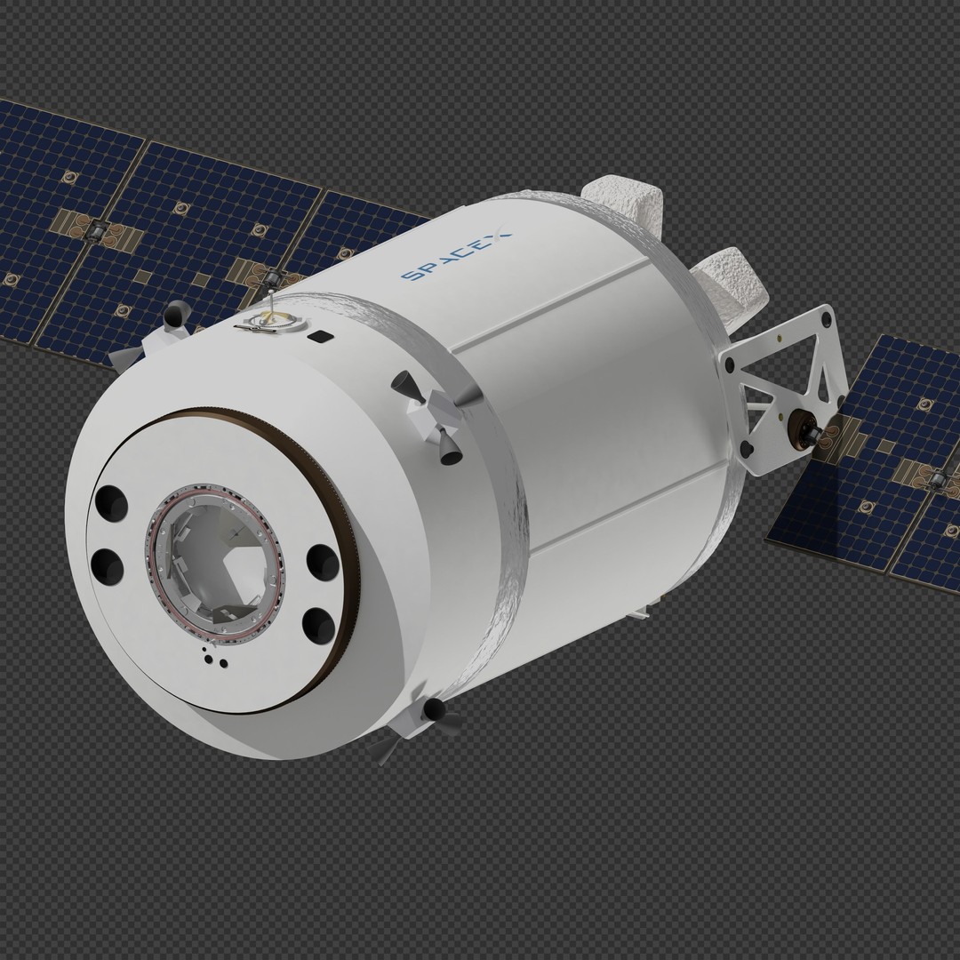 SpaceX Dragon XL 3D Model – High-Poly Spacecraft for Animation, Blender - View 8