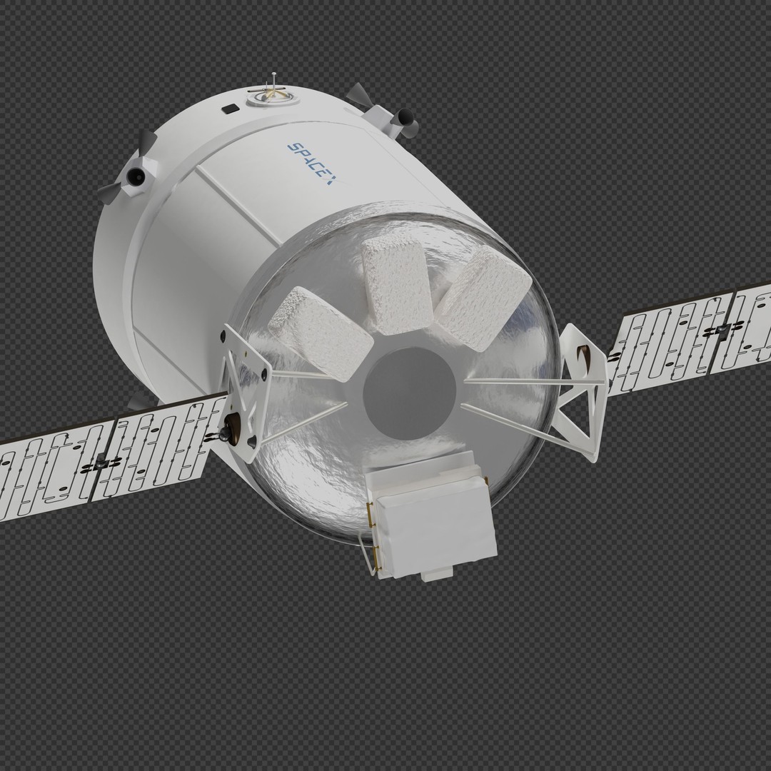 SpaceX Dragon XL 3D Model – High-Poly Spacecraft for Animation, Blender - View 9