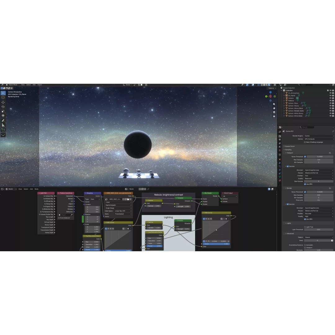 360 Degree HDRI Space Background 3D Model – 16K Equirectangular Panorama