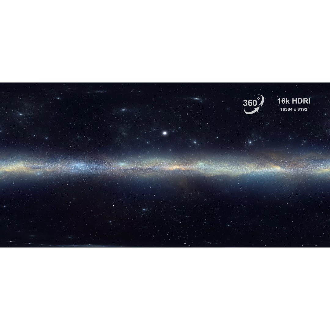 360 Degree HDRI Space Background 3D Model – 16K Equirectangular Panorama - View 2