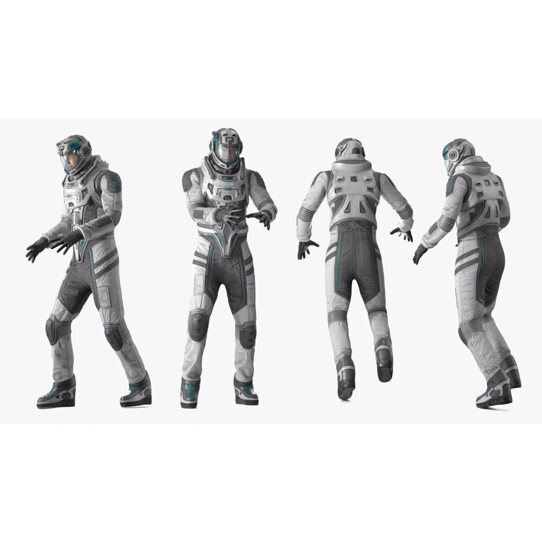 Futuristic Astronaut 3D Model – Rigged Sci-Fi Character for Animation - View 11