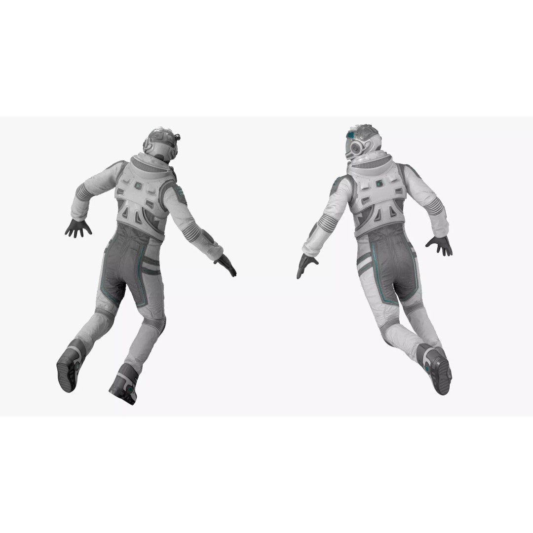 Futuristic Astronaut 3D Model – Rigged Sci-Fi Character for Animation - View 12
