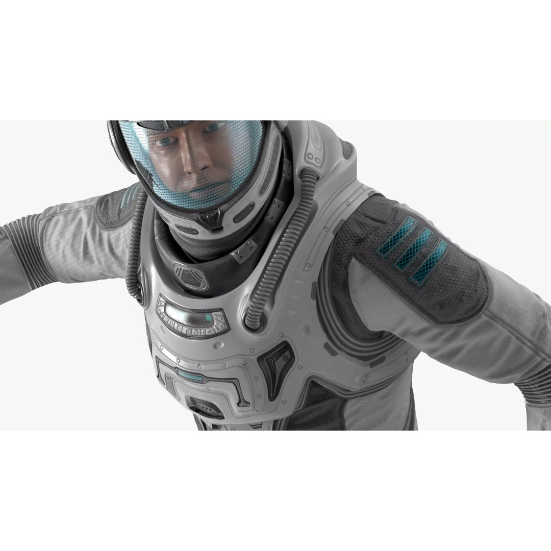 Futuristic Astronaut 3D Model – Rigged Sci-Fi Character for Animation - View 16