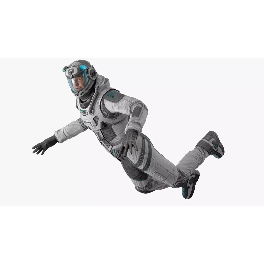 Futuristic Astronaut 3D Model – Rigged Sci-Fi Character for Animation - View 2
