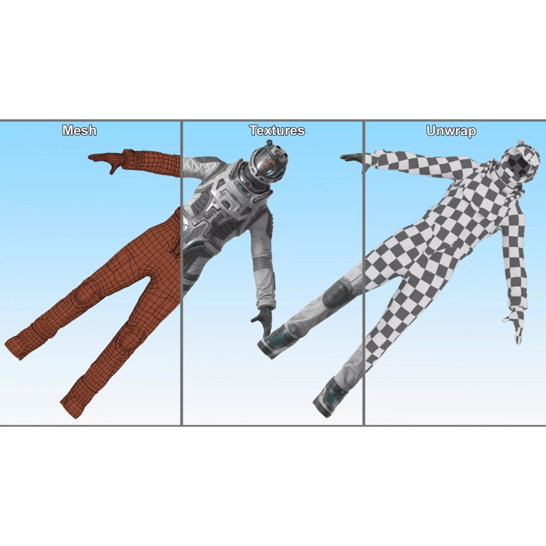 Futuristic Astronaut 3D Model – Rigged Sci-Fi Character for Animation - View 20
