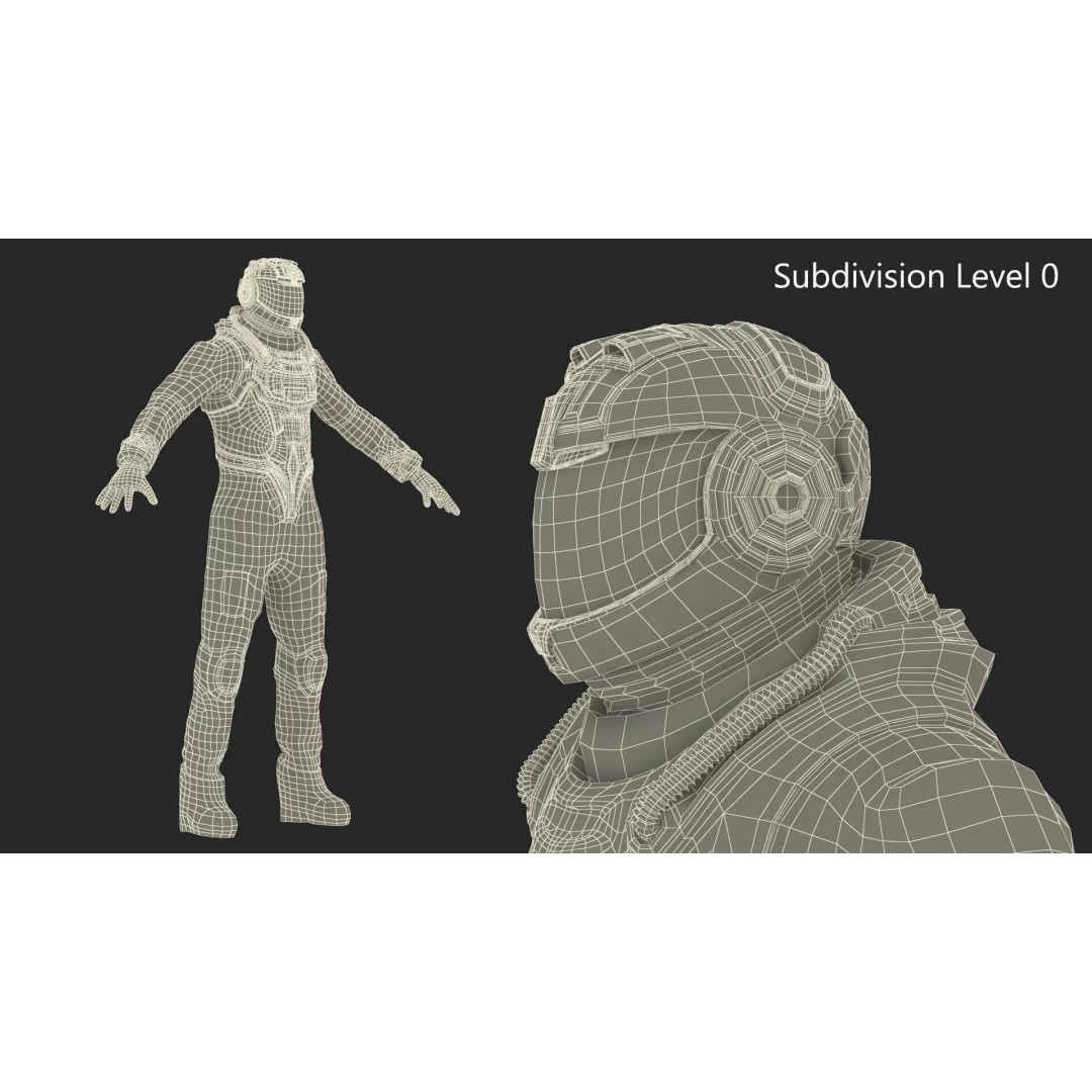 Futuristic Astronaut 3D Model – Rigged Sci-Fi Character for Animation - View 21