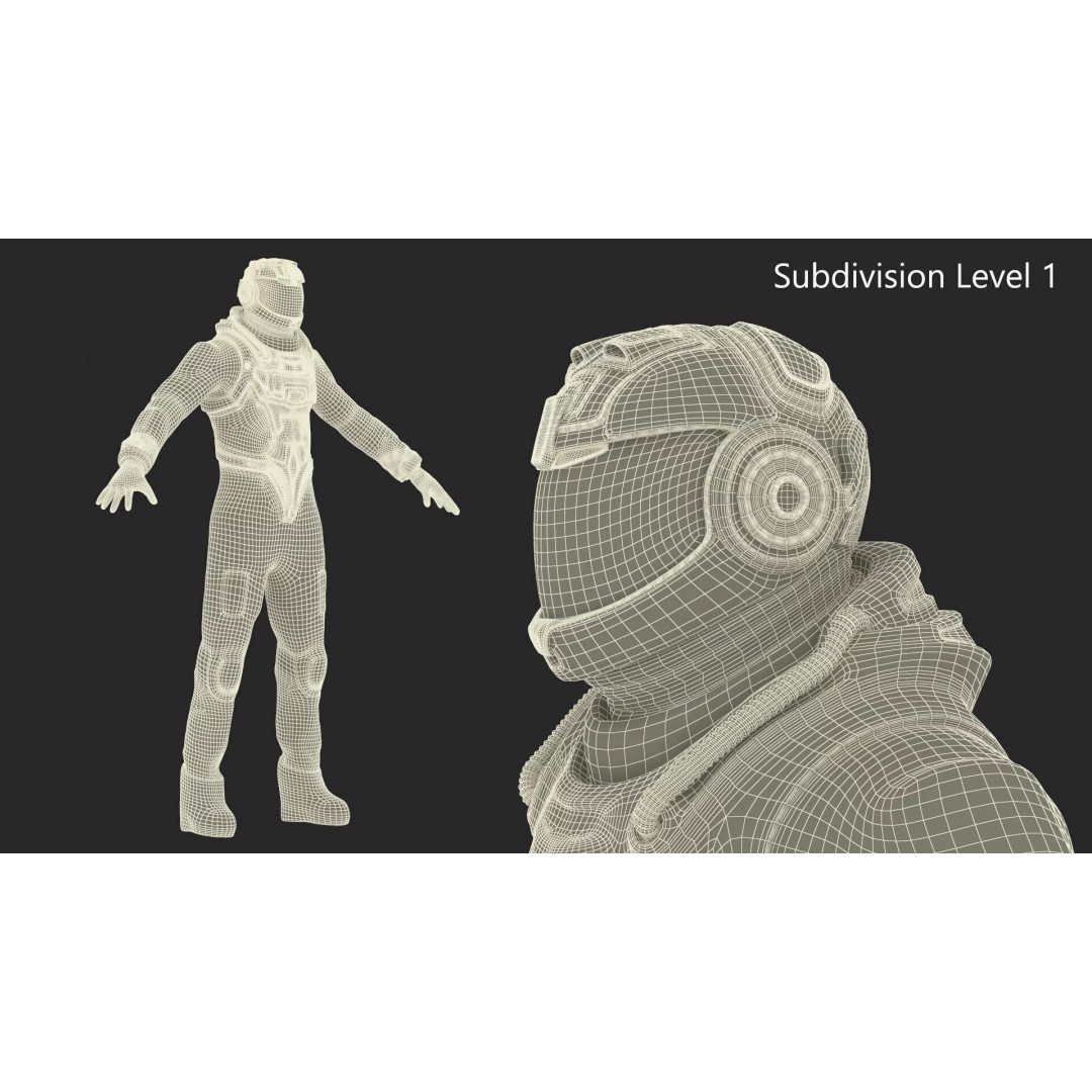 Futuristic Astronaut 3D Model – Rigged Sci-Fi Character for Animation - View 22