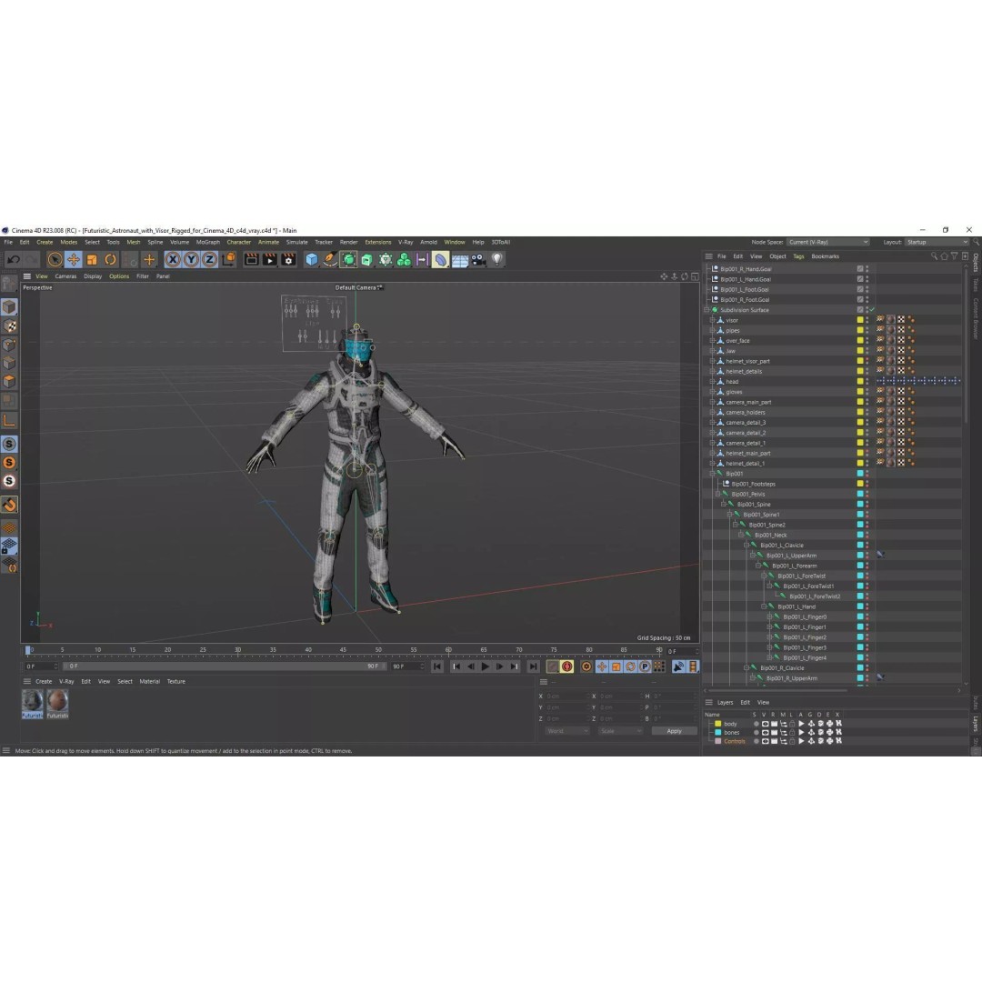 Futuristic Astronaut 3D Model – Rigged Sci-Fi Character for Animation - View 23